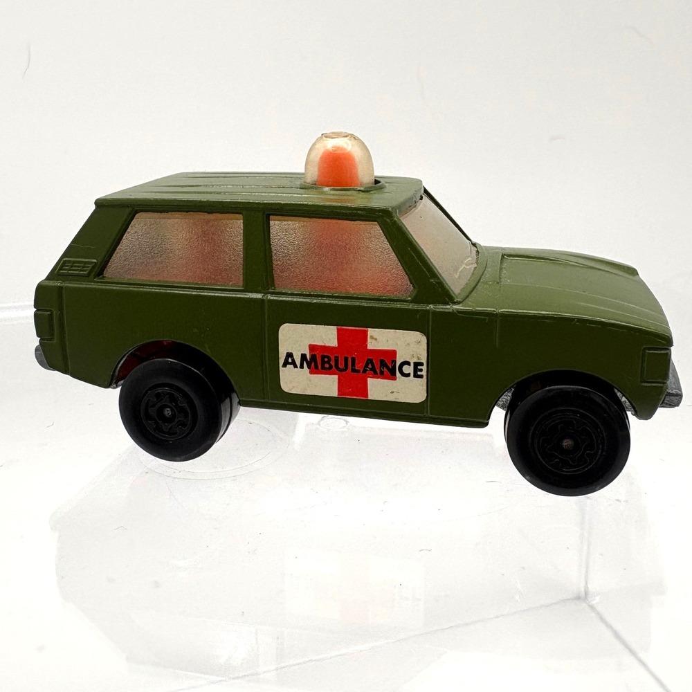 Matchbox Rolamatics No 20 Police Patrol Military Ambulance Olive Green 1975 UK